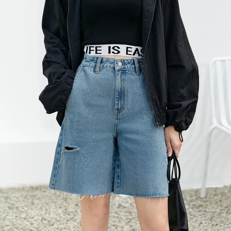 AMII Denim Shorts Women's Denim Blue-4