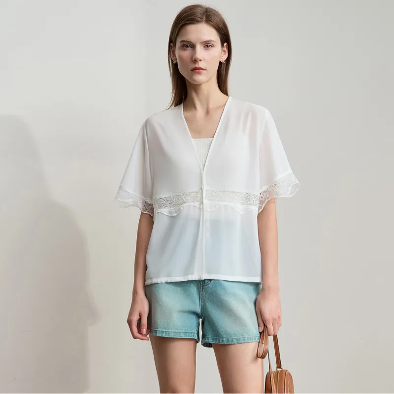 AMII Chiffon Shirts Women's Ecru-2