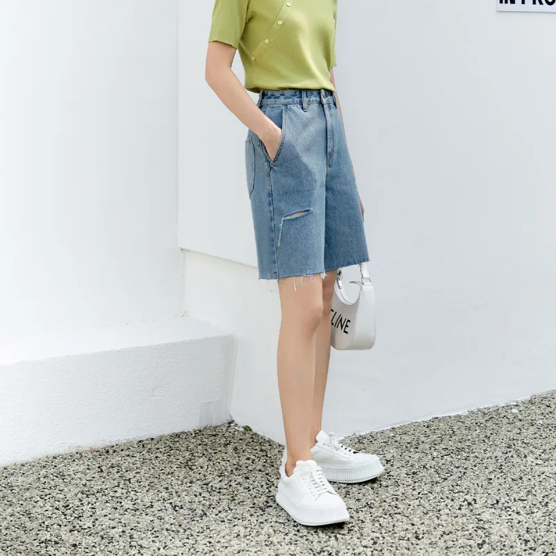 AMII Denim Shorts Women's Denim Blue-5