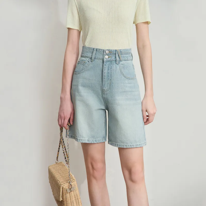 AMII Denim Shorts Women's Light Blue-3