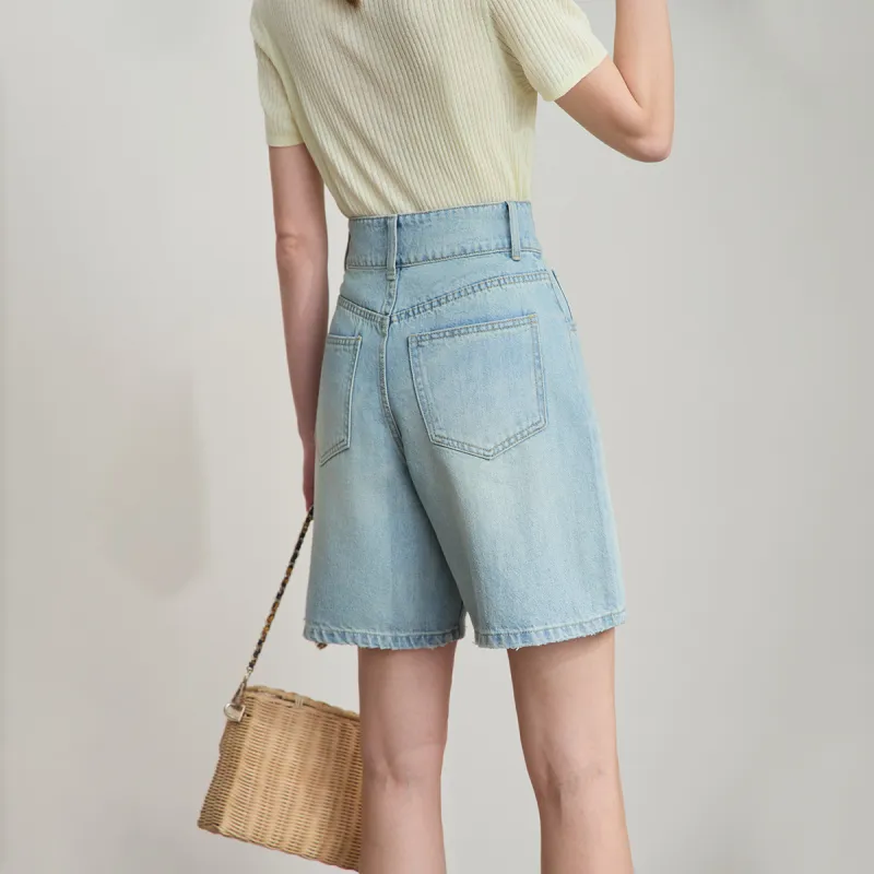 AMII Denim Shorts Women's Light Blue-5