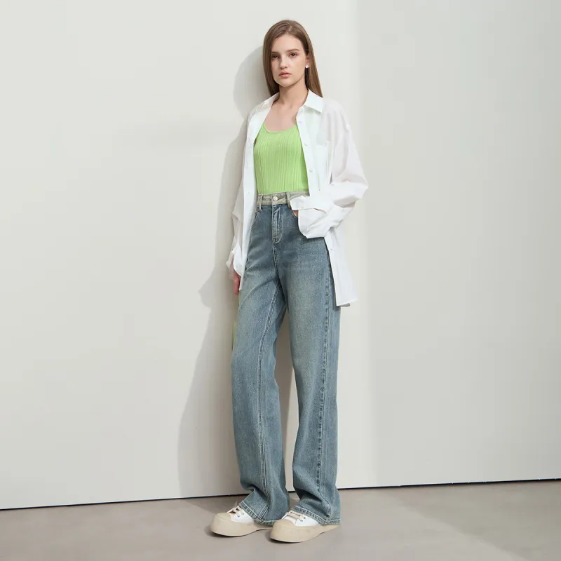 AMII Jeans Women's Vintage Blue Green-5
