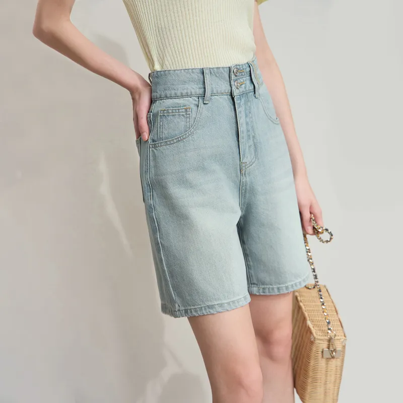 AMII Denim Shorts Women's Light Blue-2