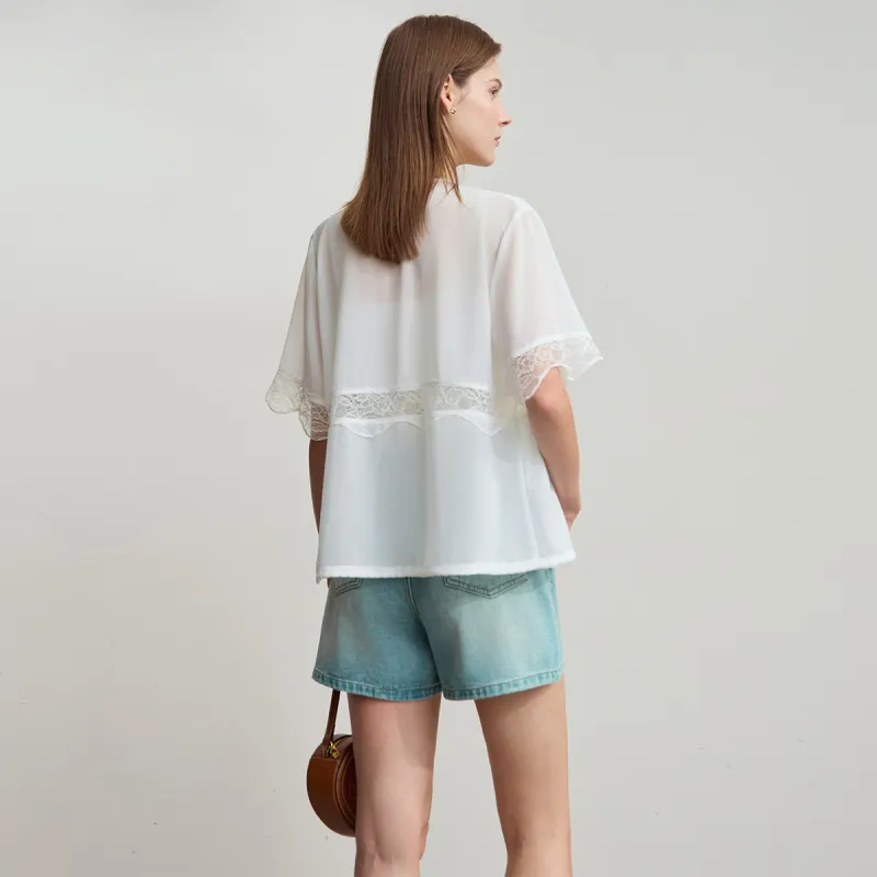 AMII Chiffon Shirts Women's Ecru-6