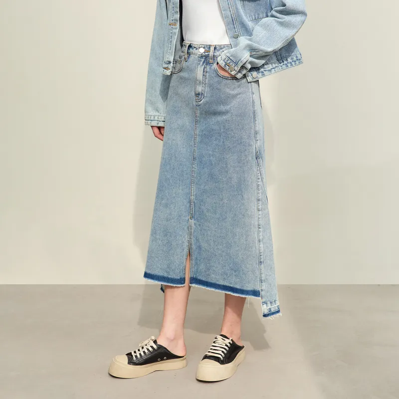 AMII Denim Long Skirts Women's-4