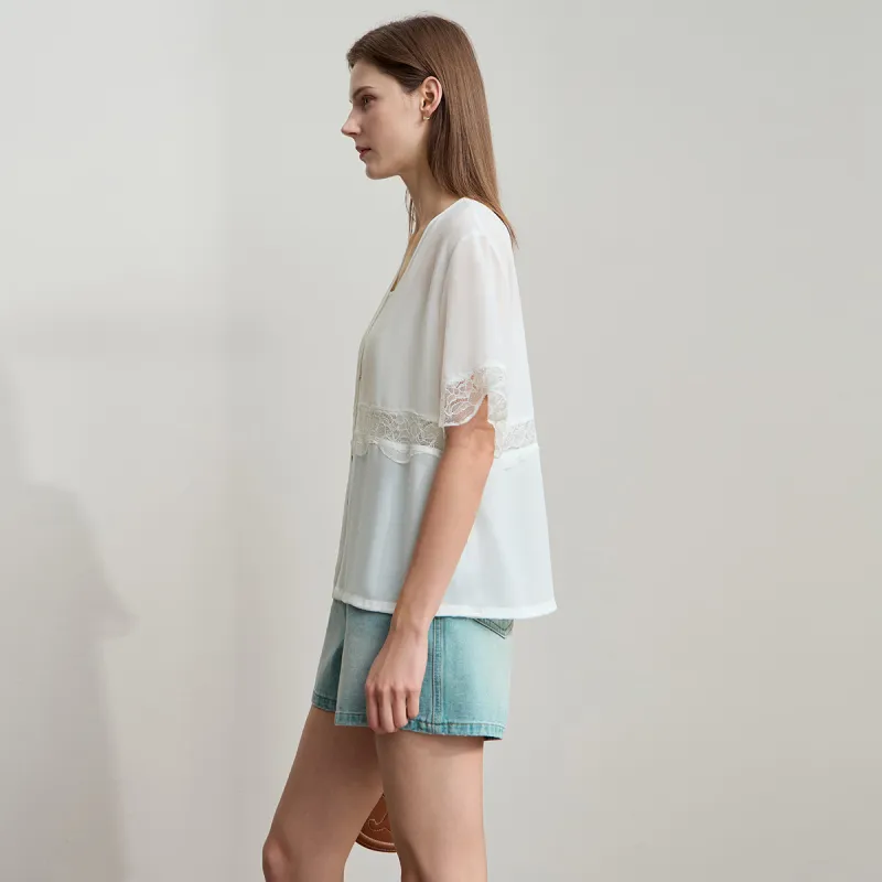 AMII Chiffon Shirts Women's Ecru-4