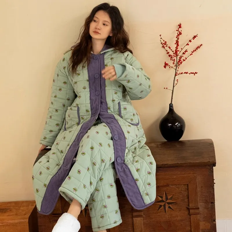 ZumashL Luxury Designer Series Pajama Set Women's Grass Green-5