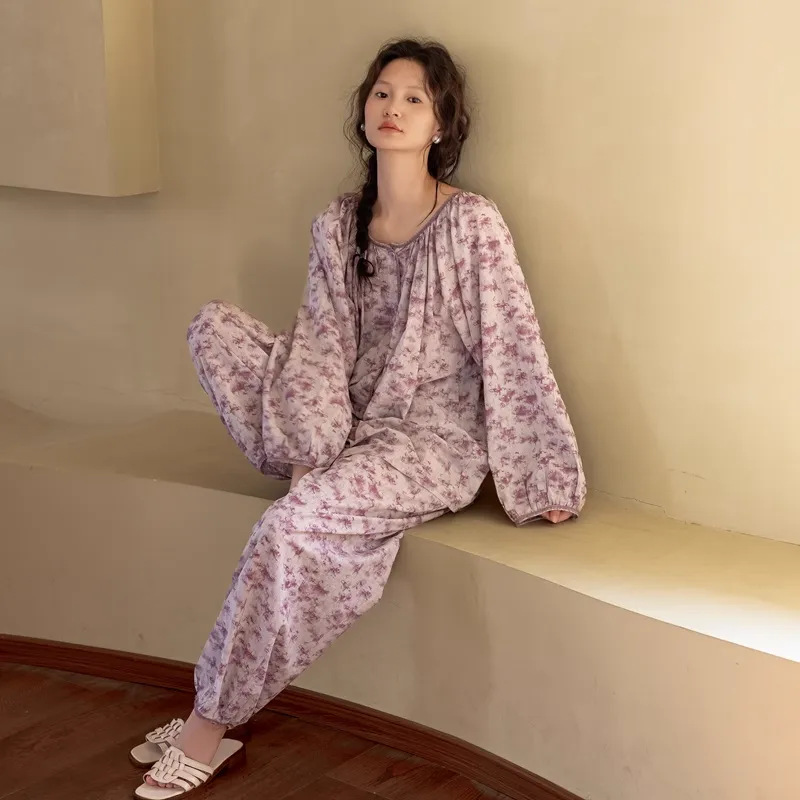 ZumashL Pajama Set Women's Light Shadow Impression Purple-3