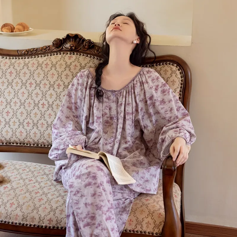 ZumashL Pajama Set Women's Light Shadow Impression Purple-1