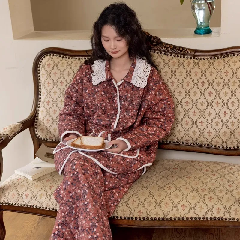 ZumashL Luxury Designer Series Pajama Set Women's Ancora Red-5