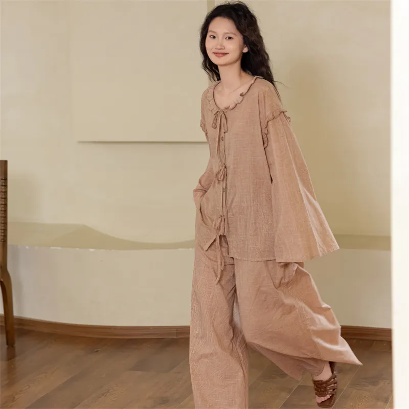 ZumashL Pajama Set Women's First Peach Cocoa-5