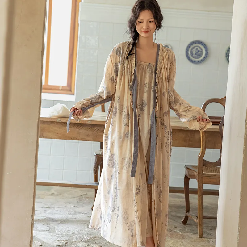 ZumashL Nightgown Women's Cloud Mist Thousand Layers-5