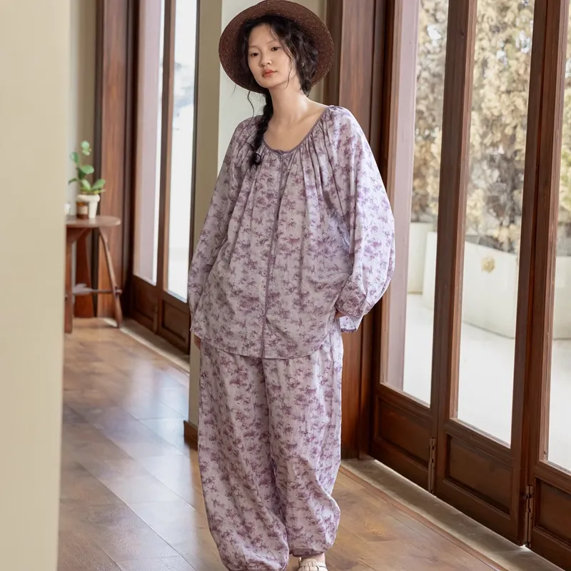 ZumashL Pajama Set Women's Light Shadow Impression Purple-2