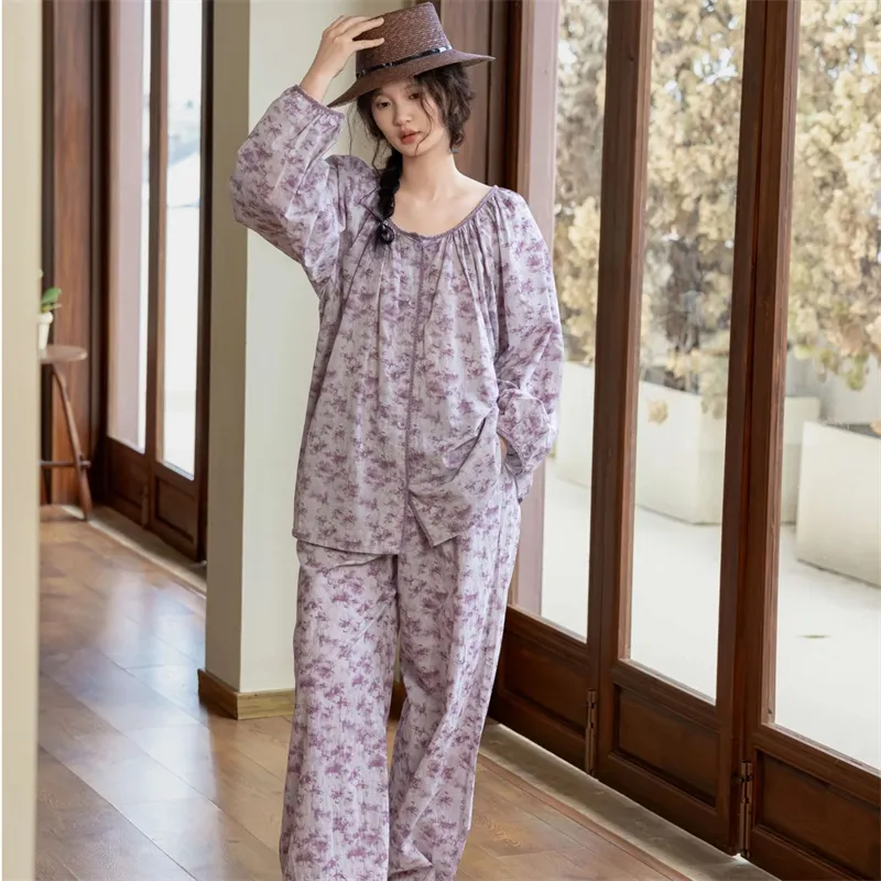 ZumashL Pajama Set Women's Light Shadow Impression Purple-4