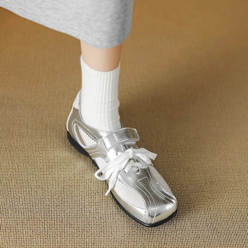 Hongyanglin Low Top Casual Shoes Women's Silver-3