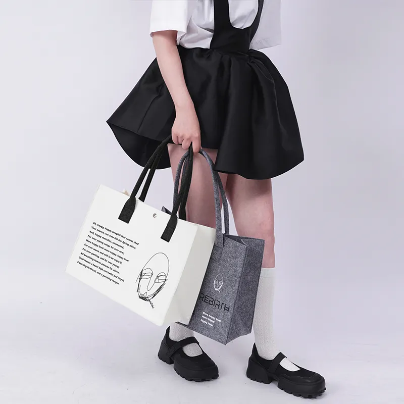 REBIRTH Polyester Tote Bag Small Square Bag MacBook Laptop Bag One Shoulder Handbag Unisex Multicolor-5