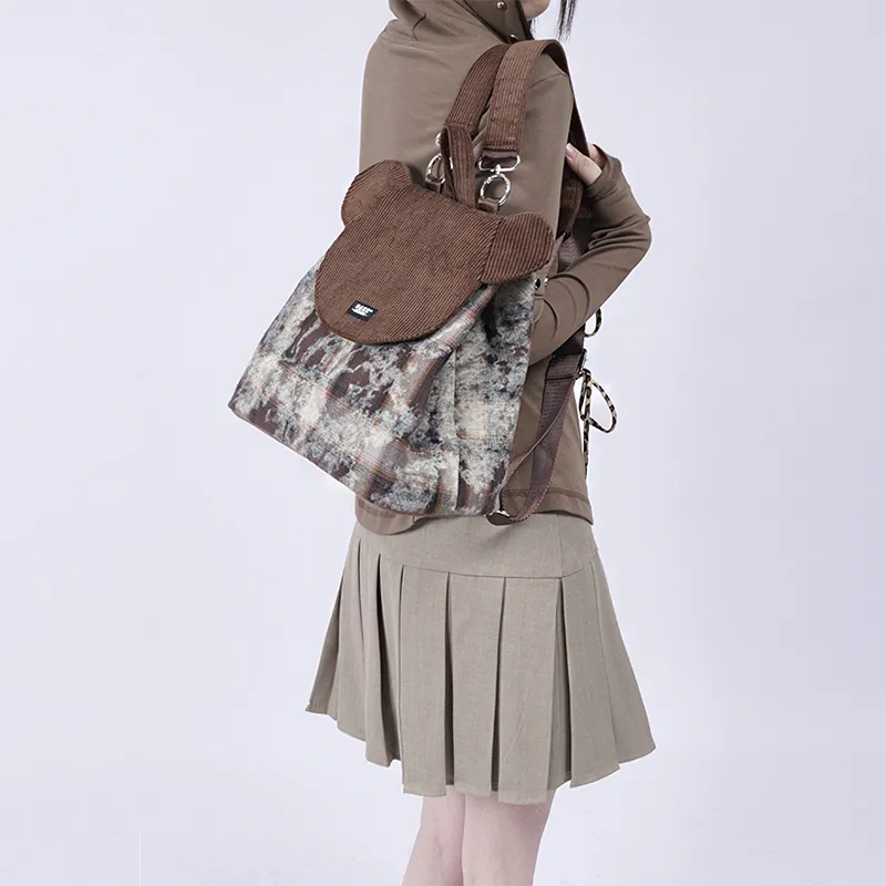 REBIRTH Corduroy Backpack Women's Multicolor-8