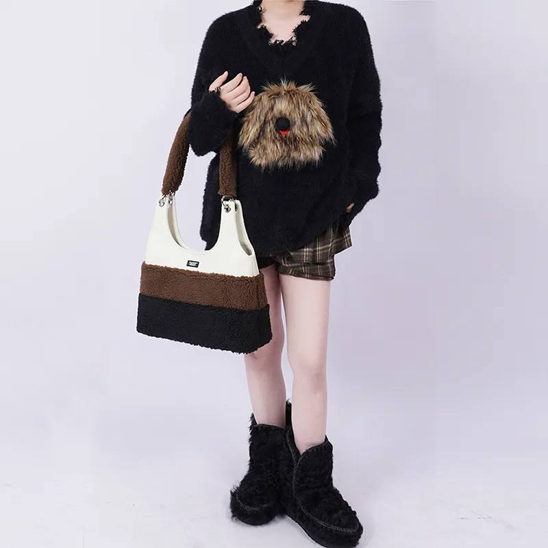 REBIRTH Lambswool Versatile Tote Bag Women's-5