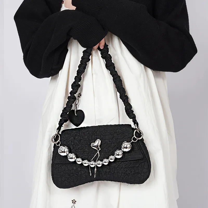 REBIRTH Crossbody Bag Medium Size Women's White/Black-6