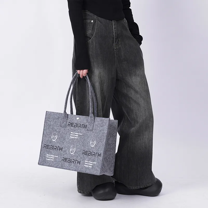 REBIRTH Polyester Tote Bag Small Square Bag MacBook Laptop Bag One Shoulder Handbag Unisex Multicolor-1