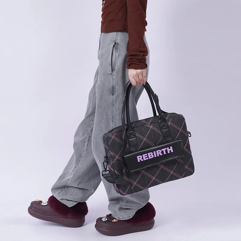 REBIRTH Denim Handbag Unisex Vitality Blue/Graphite Black-11
