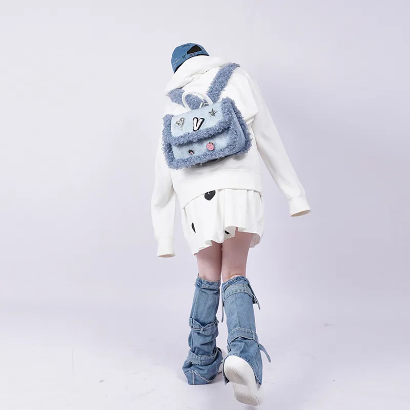 REBIRTH Denim Backpack Regular Women's Blue Denim-2