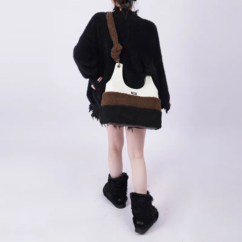 REBIRTH Lambswool Versatile Tote Bag Women's-4