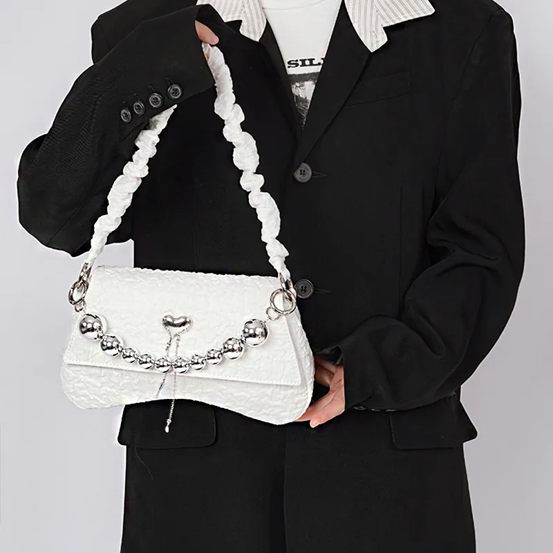 REBIRTH Crossbody Bag Medium Size Women's White/Black-1