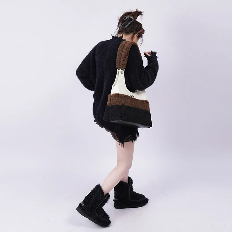 REBIRTH Lambswool Versatile Tote Bag Women's-7