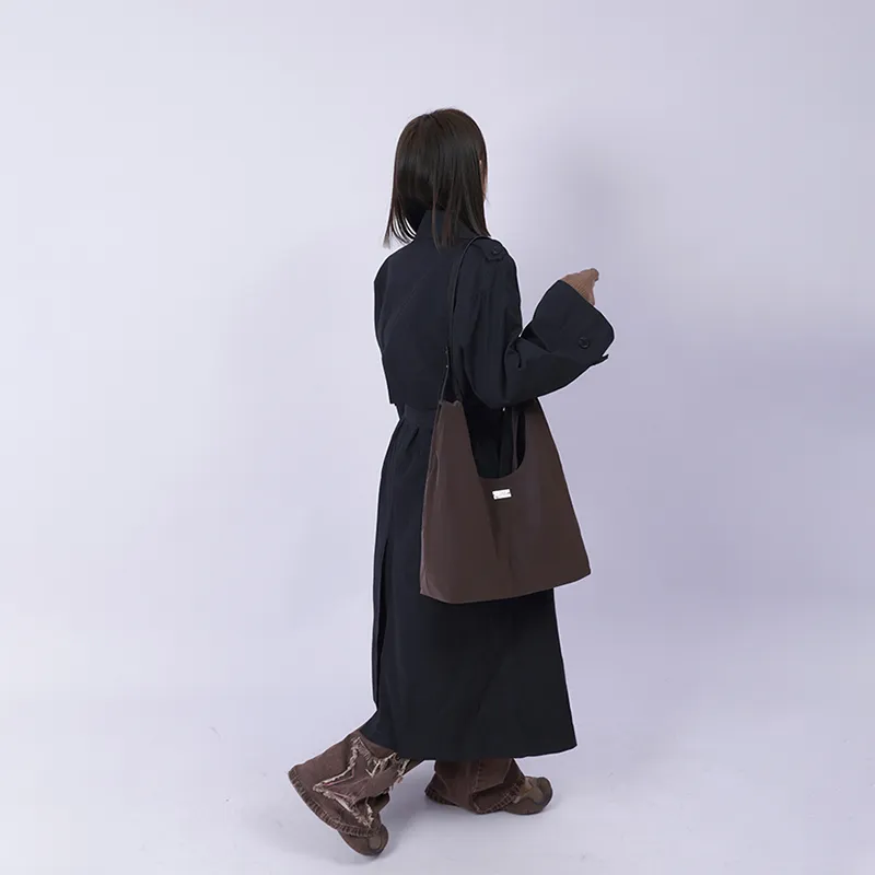 REBIRTH Synthetic Leather Shoulder Bag Women's Light Khaki/Dark Brown-11