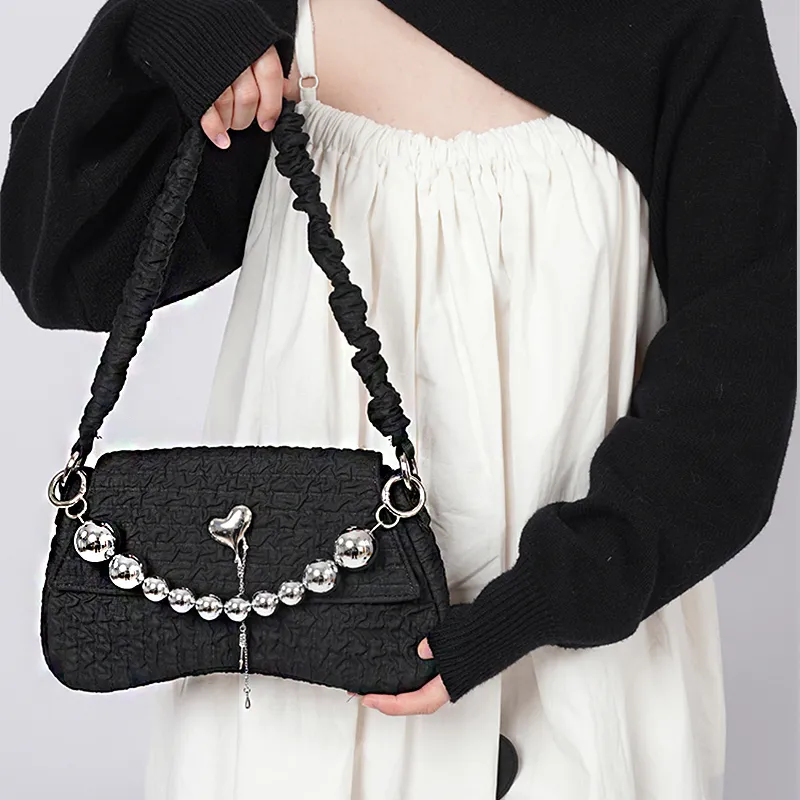 REBIRTH Crossbody Bag Medium Size Women's White/Black-5