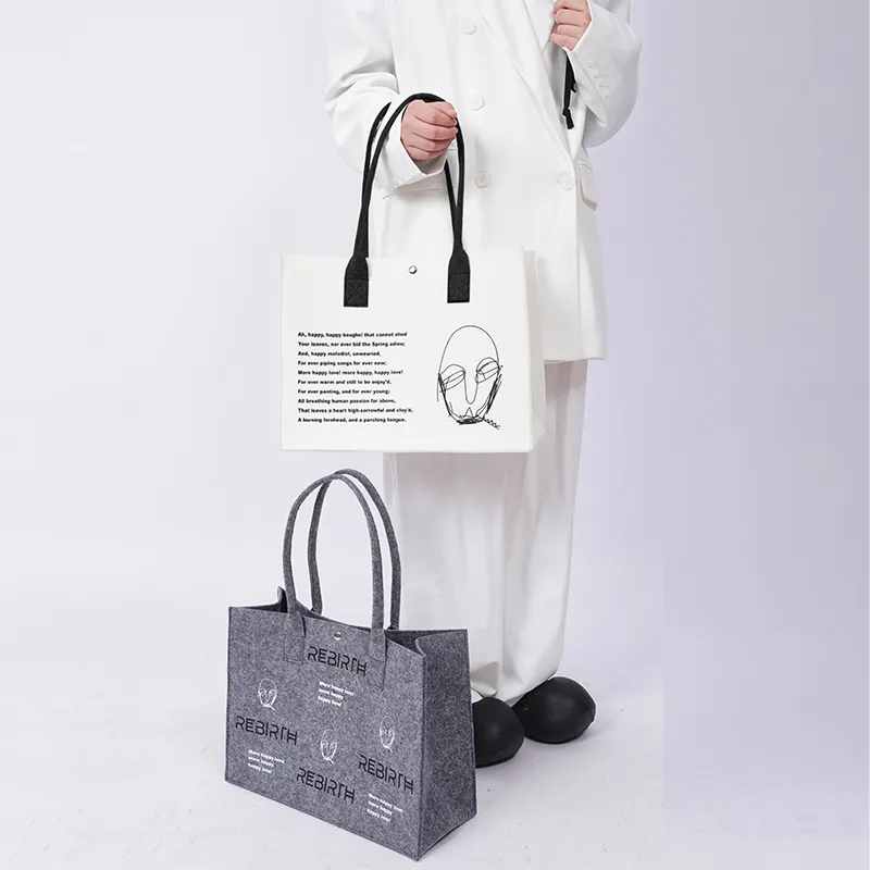 REBIRTH Polyester Tote Bag Small Square Bag MacBook Laptop Bag One Shoulder Handbag Unisex Multicolor-2