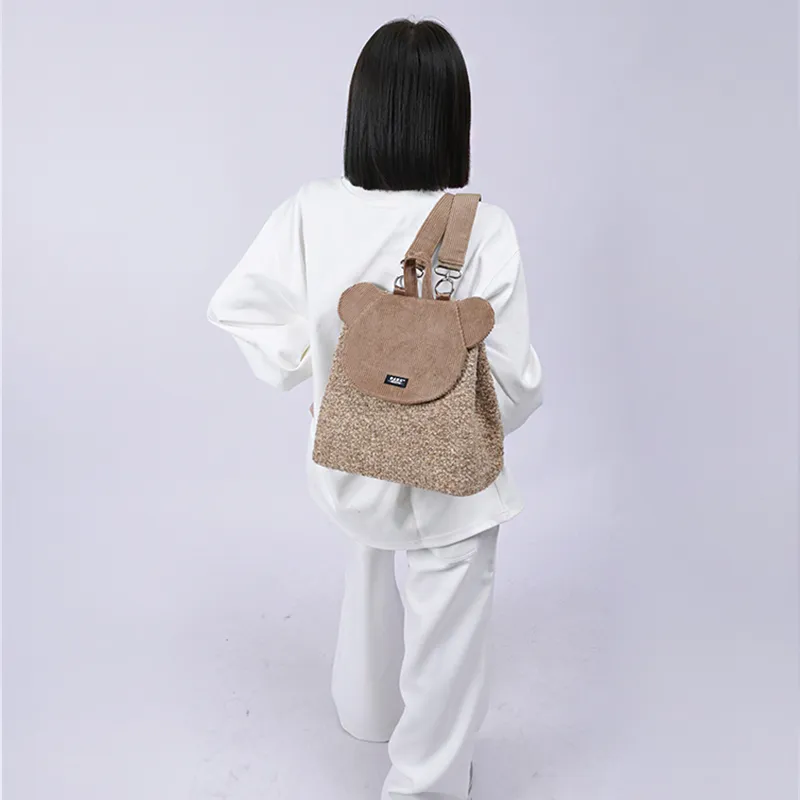 REBIRTH Corduroy Backpack Women's Multicolor-13