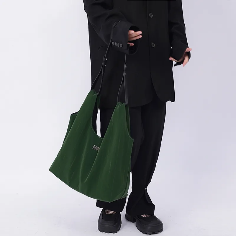 REBIRTH Synthetic Leather Shoulder Bag Regular Unisex Agate Green Silk Black-2