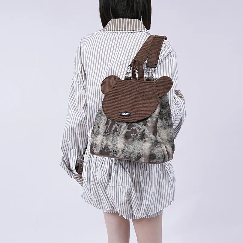 REBIRTH Corduroy Backpack Women's Multicolor-9