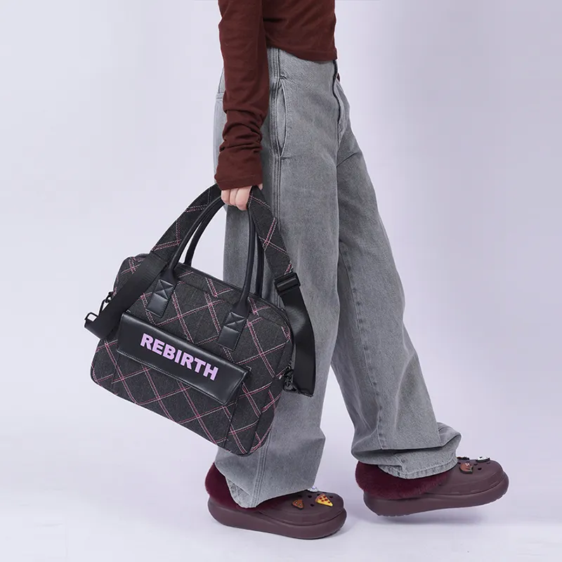 REBIRTH Denim Handbag Unisex Vitality Blue/Graphite Black-8