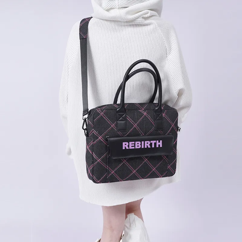 REBIRTH Denim Handbag Unisex Vitality Blue/Graphite Black-9