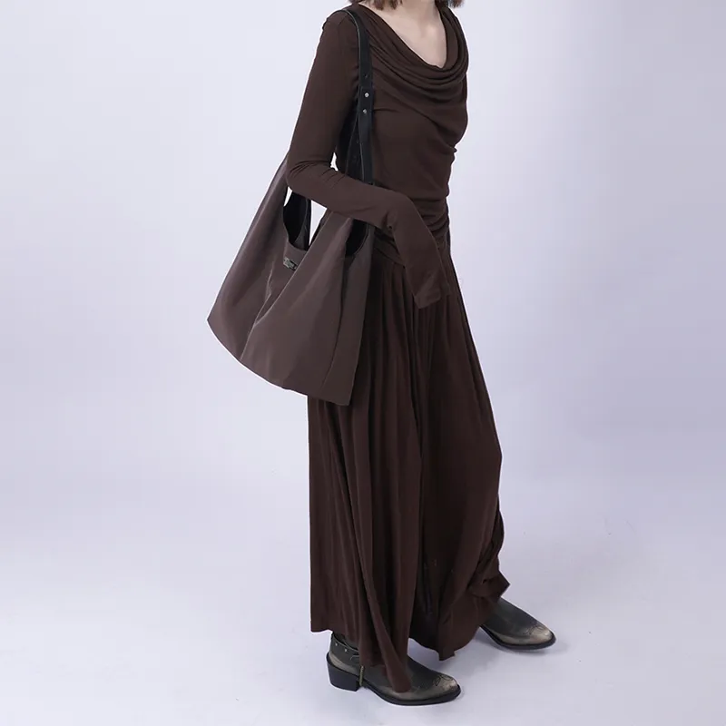 REBIRTH Synthetic Leather Shoulder Bag Women's Light Khaki/Dark Brown-7
