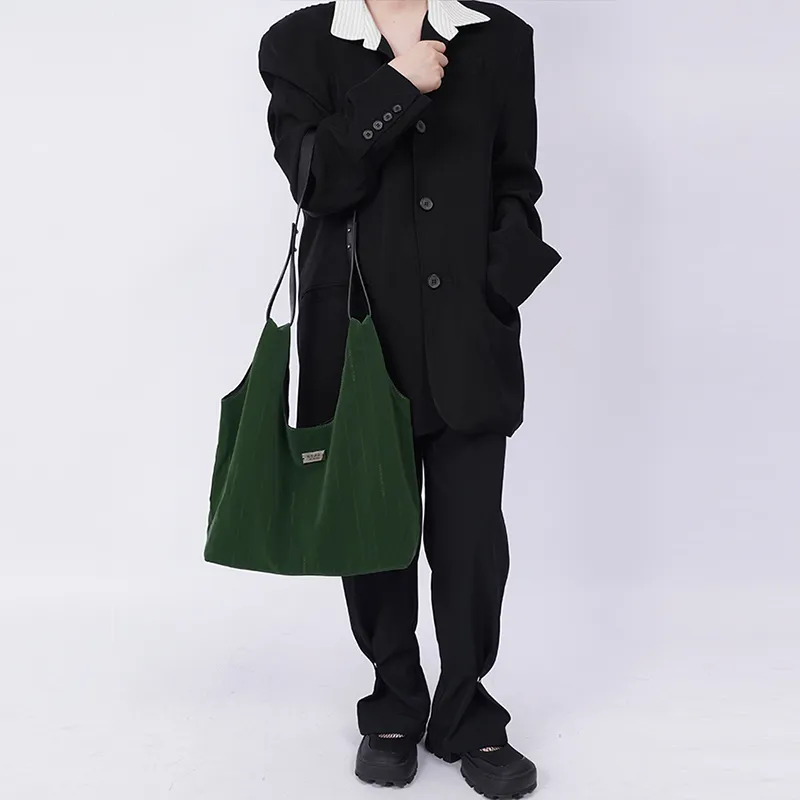 REBIRTH Synthetic Leather Shoulder Bag Regular Unisex Agate Green Silk Black-3