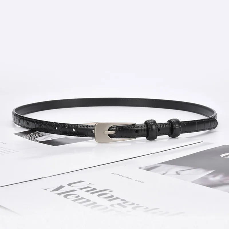 YUZHAOLIN Unique Casual Design With Jeans Leather Belts Women's 1.4cm Width-1