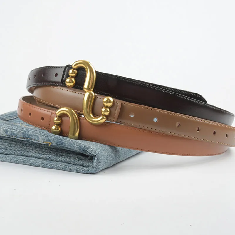 YUZHAOLIN Skirt Business Suit Jeans Versatile Minimalist Style Belt Leather Belts Women's-2