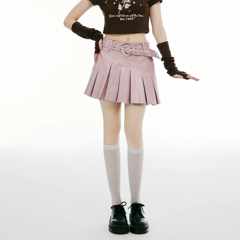 I'M ONE Leather Short Skirts Women's-5