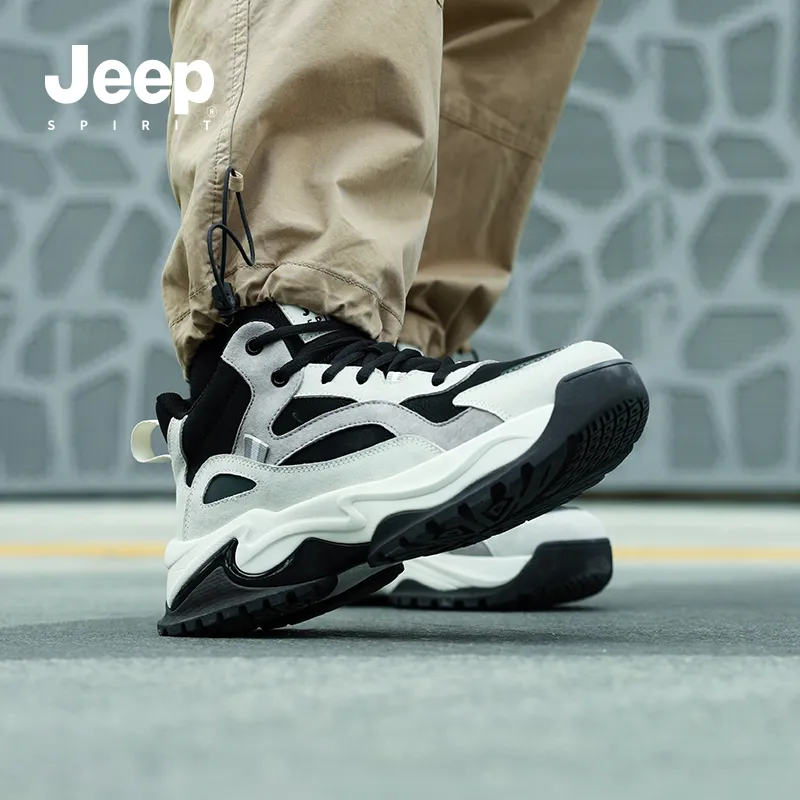 JEEP SPIRIT Cushioning Anti-Slip And Wear-Resistant Low-Top Chunky Sneakers Men's-8