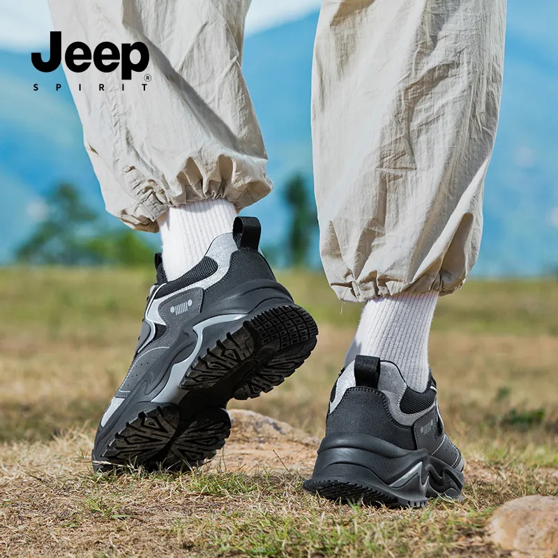 JEEP SPIRIT Wear Resistant Low Top Chunky Sneakers Men's Volcanic Gray-10