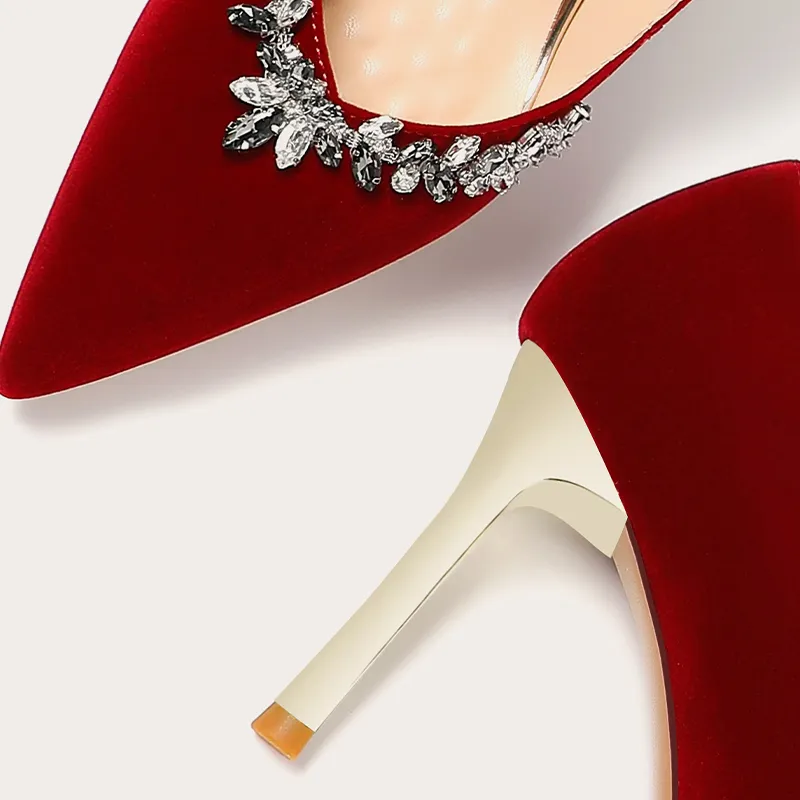Li Ke High Heels 8cm Women's Red-1