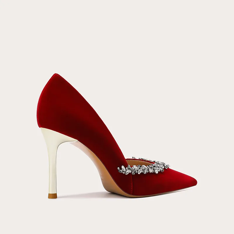 Li Ke High Heels 8cm Women's Red-2