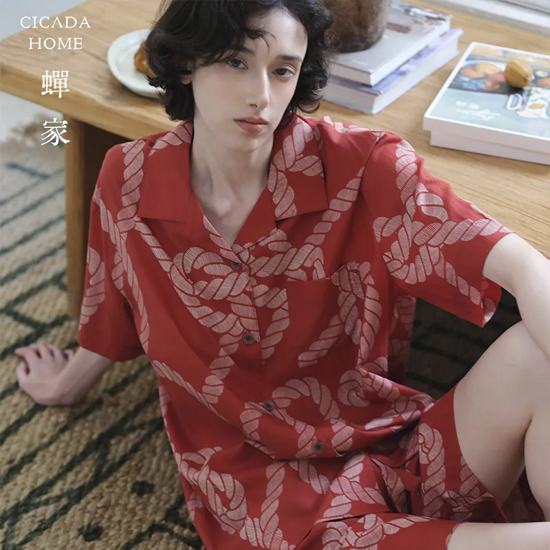 CICADAHOME Pajama Set Men's Red-3