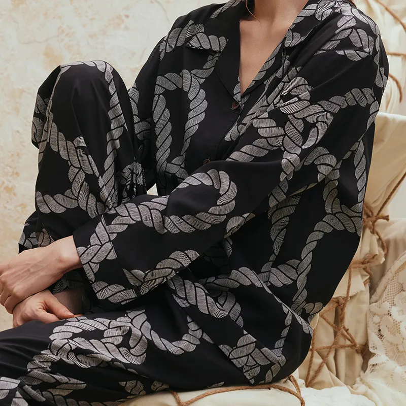 CICADAHOME Pajama Set Unisex Black-2