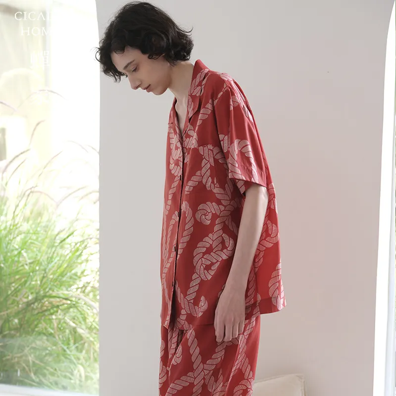 CICADAHOME Pajama Set Men's Red-4