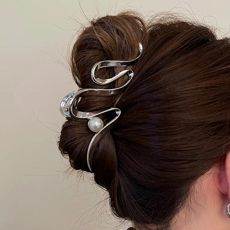 AGOVSKI Copper Alloy+Faux Pearl Hair Clips Women's-4